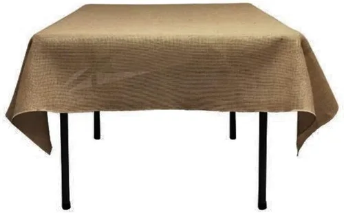 Miniatura 3 de New Creations Fabric & Foam Inc, mantel de yute 100% natural (natural, redondo de 36 pulgadas)
