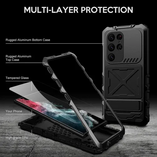 Miniatura 5 de Funda para Galaxy S23 Ultra, funda protectora de cuerpo completo de 360 grados para Samsung Galaxy S23 Ultra, protector de lente a prueba de golpes