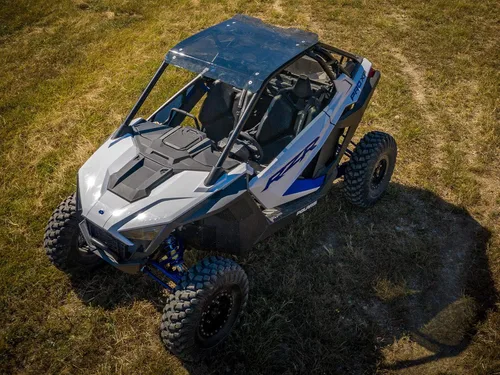 Miniatura 7 de SuperATV Techo teñido oscuro para Polaris RZR PRO XP/Turbo R/PRO S 2020+ 2020+ 2 plazas Visibilidad total y conciencia Las abrazaderas
