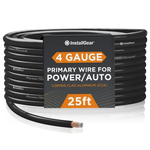 Miniatura 8 de InstallGear Cable de tierra de aluminio recubierto de cobre calibre 1/0 (25 pies) CAA - Cable principal automotriz, cable de alimentación y tierra