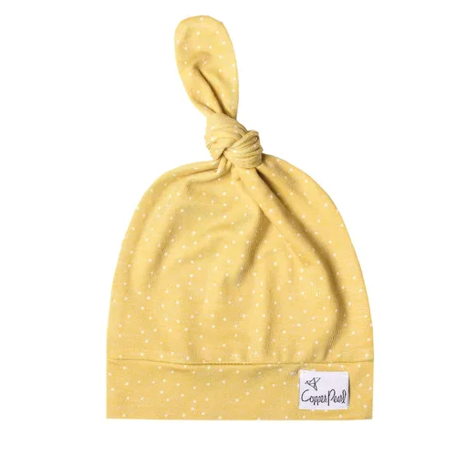 Miniatura 22 de Copper Pearl Gorro de bebé con nudo superior elástico suave Alta