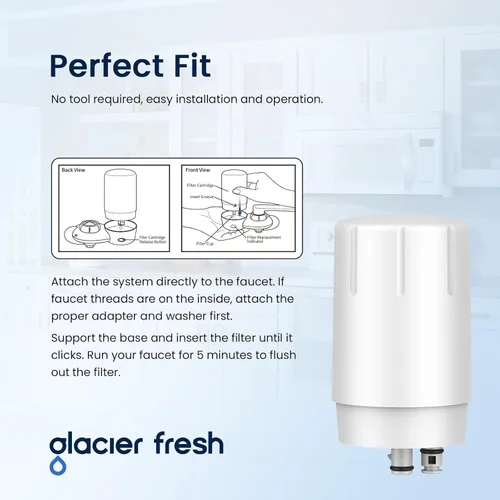 Miniatura 7 de GLACIER FRESH Reemplazo del filtro de grifo, repuesto para filtro de grifo Brita, filtro de agua del grifo 36311, compatible con FR-200, FF-100