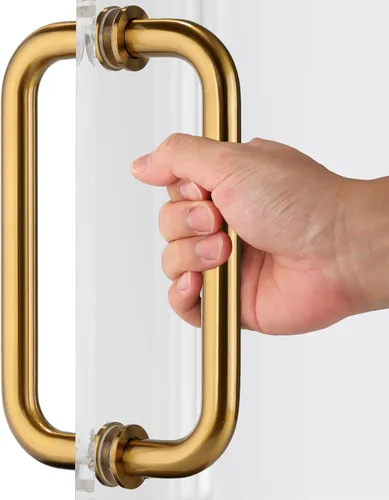 Miniatura 8 de Kolet Manija de puerta de ducha, manija de puerta de ducha de vidrio de centro a centro de 8 pulgadas, acero inoxidable 304, compatible con vidrio