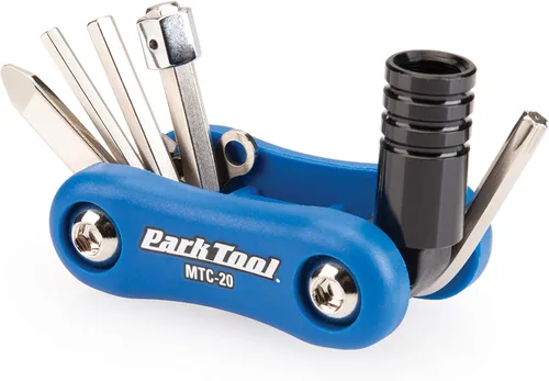 Park Tool MTC-20 - Multiherramienta para bicicleta con llaves hexagonales de 3, 4, 5 y 0.315 in, T25, destornillador y adaptador de inflador de CO₂