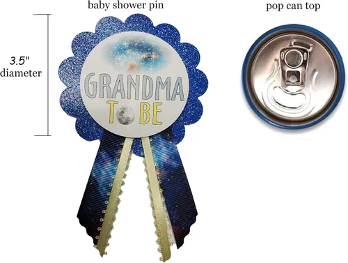 Miniatura 3 de Alfileres Galaxy Baby Shower para que la familia los use en el género revelan el espacio exterior con temática de cohetes It's a Boy Sprinkle