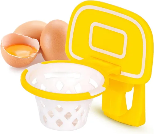 Separador de yema de huevo, diseño juguetón del aro de baloncesto, separación eficiente de la yema de huevo, amarillo