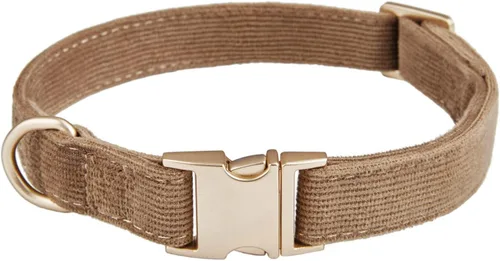 Miniatura 27 de Collar de algodón suave para perro con hebilla de metal, ajustable, resistente, cómodo, collares de pana para perros pequeños, medianos y grandes