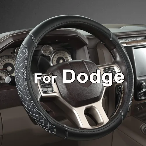 West Llama Funda personalizada para volante de automóvil Dodge 1989-2011 RAM 1500 2500 3500, Charger, Durango, Challenger (acolchado de diamante,