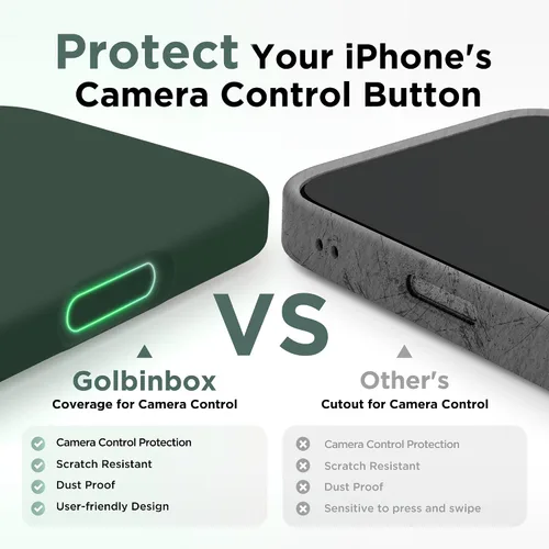 Miniatura 5 de GolbinBox Funda magnética para iPhone 17, compatible con MagSafe, cubierta de silicona integrada para control de cámara, funda de silicona líquida a