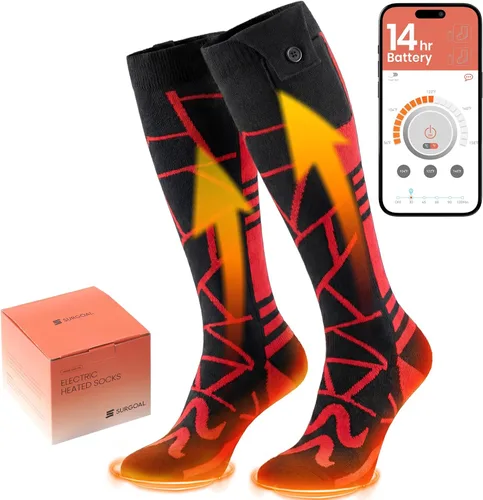 Miniatura 9 de Electric Socks, 14-Hour Runtime & 2 * 10000mAh Rechargeable Heated Socks for Men, Rechargeable Battery Socks Women, Heated Ski Socks for Winter