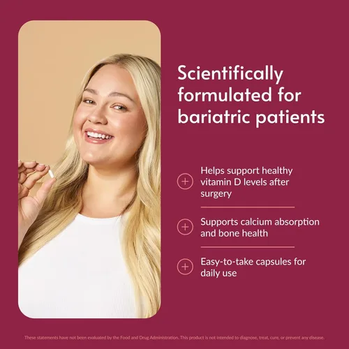 Miniatura 2 de Bariatric Advantage Vitamina D3 5,000 UI - Cápsulas de vitamina D bariátrica - Miscible en agua - Soporte de fuerza ósea* - Cápsula fácil de tragar