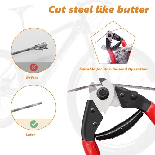 Miniatura 7 de mankk Kit universal de 73 piezas de cables de freno de bicicleta y kit de repuesto de carcasa de acero inoxidable para bicicleta de bicicleta Kit