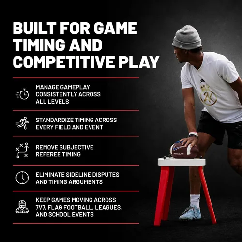 Miniatura 6 de Gamebreaker QB-TEE - Camiseta de entrenamiento de mariscal de campo de fútbol con temporizador programable, zumbador ruidoso para interiores