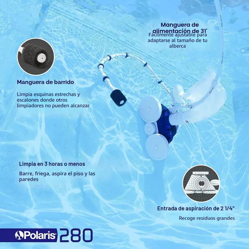 Miniatura 5 de Limpiador de Piscina Polaris Vac-sweep lateral de presión 280