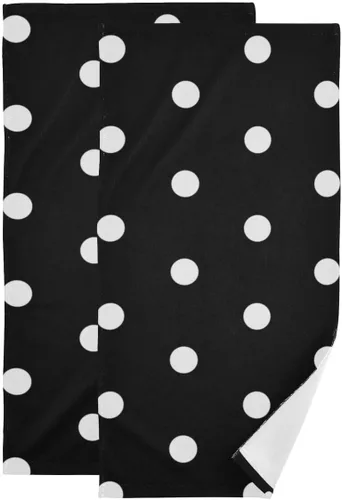 Miniatura 30 de Giwawa Toallas de mano en blanco y negro – Juego de 2 toallas de baño decorativas para baño, cocina, gimnasio, 14 x 28 pulgadas