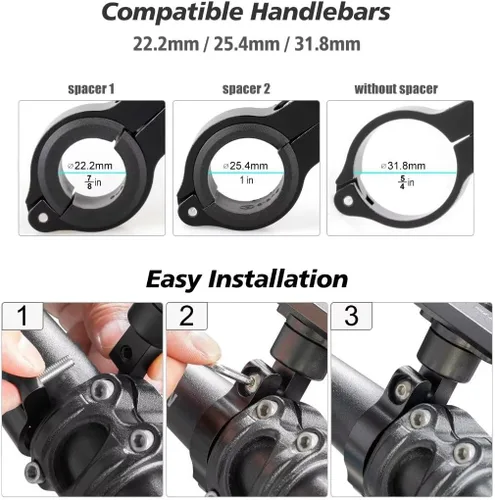 Miniatura 5 de ROTTO Soporte de teléfono para bicicleta, soporte para teléfono celular, todo de aluminio con rotación de 360 ° ajustable