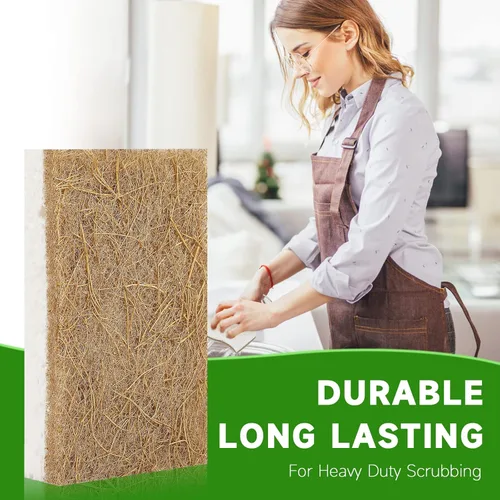 Miniatura 6 de Paquete de 10 esponjas naturales biodegradables para cocina, esponja compostable de celulosa y nuez de coco, esponjas ecológicas para platos