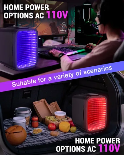 Miniatura 5 de FANSEXPERT Mini nevera, refrigerador pequeño de 4 litros/6 latas con luz LED regulable, mini enfriador y calentador portátil de CA/CC, refrigerador