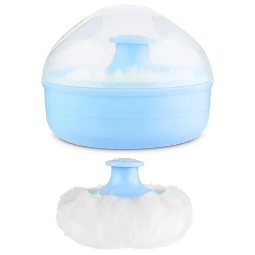WLLHYF Soplo cosmético para el cuerpo del bebé, cara grande, esponjoso, suave, cuerpo suelto con estuche para bebé, niño, adulto, baño, viajes Azul