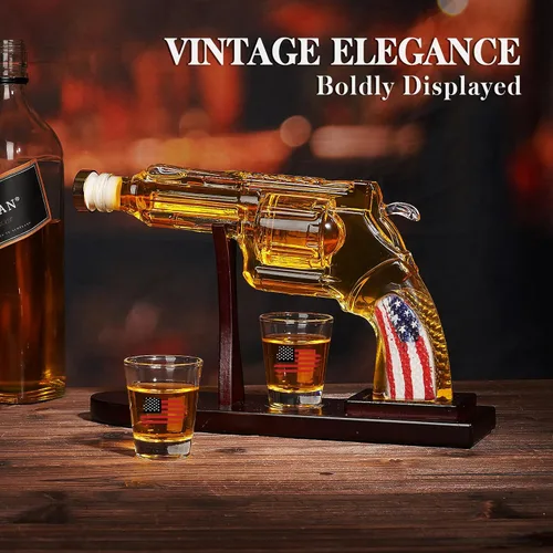 Miniatura 6 de Juego de decantador de whisky AK47 con 2 vasos de whisky, regalos para hombres, día del padre, regalo único de aniversario de cumpleaños para él