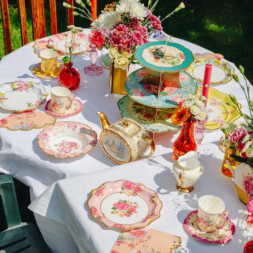 Miniatura 4 de Talking Tables Platos de papel florales vintage para fiesta de té, grandes, realmente deliciosos, también ideales para fiestas de cumpleaños, baby