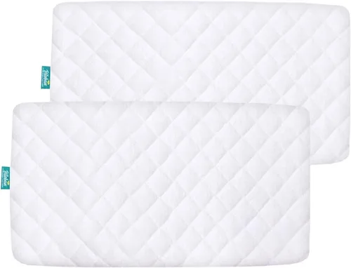 Funda de colchón impermeable compatible con moisés Breeze Plus de 4moms (no juego), 2 unidades, superficie de bambú ultra suave, transpirable y de