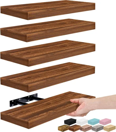 Miniatura 24 de Sorbus Estantes flotantes para pared, estante flotante de 16 pulgadas para cocina, dormitorio, sala de estar, baño, hogar y decoración de pared