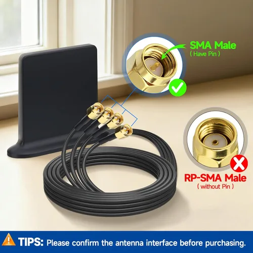 Miniatura 2 de Bingfu Antena 5G 4G LTE Dual Band MIMO Montaje Magnético SMA Antena Masculina para Hotspot Módem Teléfono Módem Celular Módem Enrutador inalámbrico