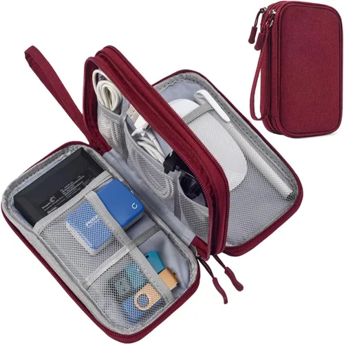 Miniatura 20 de CAAORDKSO Bolsa Organizadora de Electrónicos para Viaje, Estuche Pequeño Organizador de Cables Impermeable, Bolsa de Accesorios, Estuche Electrónico