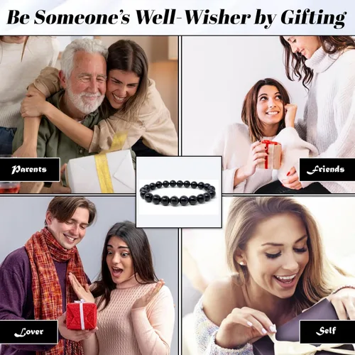 Miniatura 4 de Pulseras de piedras preciosas para mujeres y hombres, pulsera de cristal curativo para meditación, reiki y yoga, pulsera con cuentas de piedras