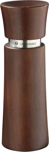 Zassenhaus WIESBADEN Pepper Mill 6.69 Inch Acacia Wood Spice Grinder Adjustable Ceramic Grinder for Pepper Salt Herbs and Spices Manual Mill