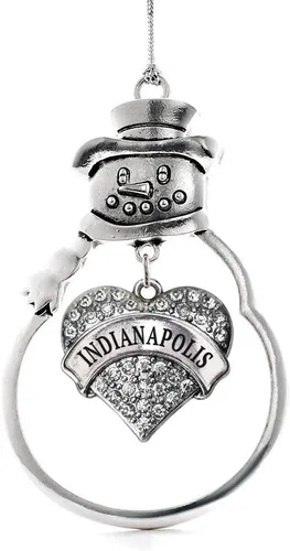 Miniatura 87 de Colgante de plata con diseño de Detroit con forma de corazón y muñeco de nieve con circonitas cúbicas
