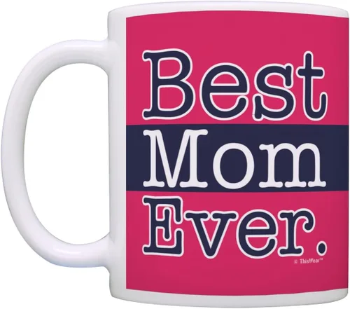 Miniatura 3 de ThisWear Regalo para el día de la madre para mamá, regalo de 11 onzas, taza de café de cerámica con asa, color rosa