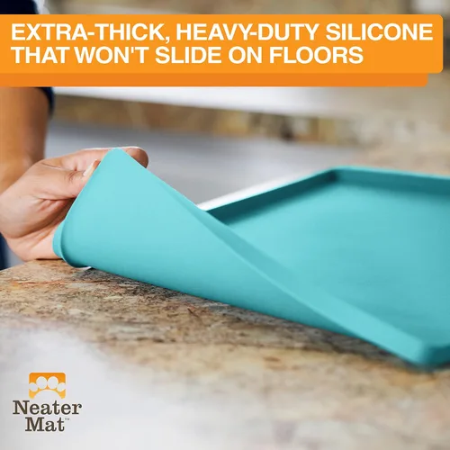 Miniatura 5 de Neater Pet Brands Neater Mat - Tapetes para mascotas para comida y agua, tapete para tazón de gato y perro, de silicona impermeable, bandeja