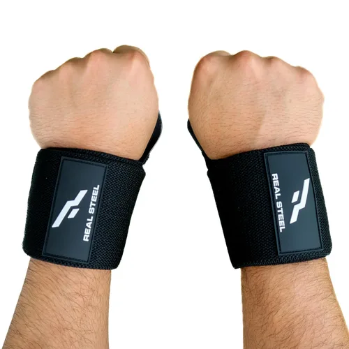 Muñequeras de acero real para levantamiento de pesas, hombres y mujeres, bandas de gimnasio de 24 pulgadas con lazo para el pulgar, correas de