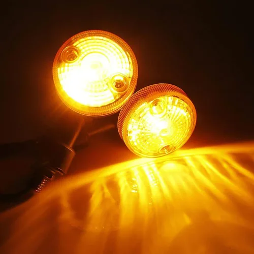 Miniatura 6 de Luces de señal de giro redondas para motocicleta, 4 bombillas LED de 12 V, lámpara indicadora de dirección intermitente, universal para Honda Shadow