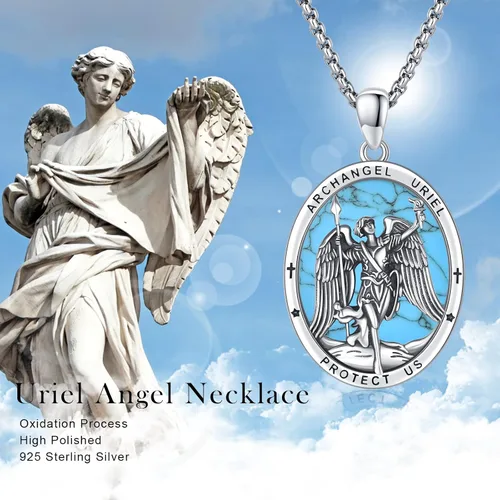 Miniatura 310 de Collar con colgante de plata de ley 925 con medalla de San Patrón, joyería religiosa para hombres y mujeres, con cadena de acero inoxidable 316L