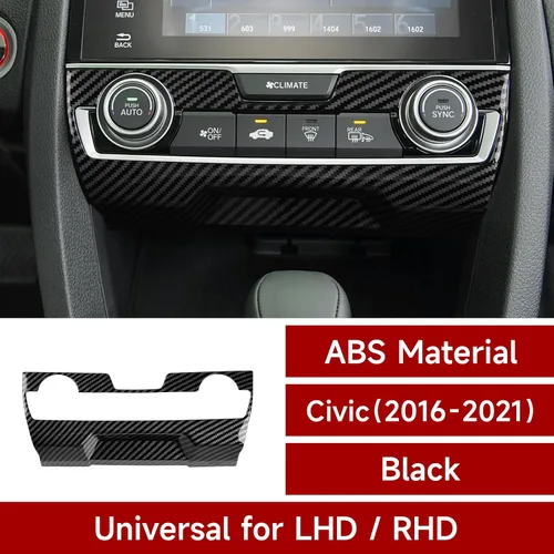 Miniatura 2 de Calcomanías de panel de consola central de aire acondicionado para Honda Civic 2016-2021, accesorios de 10ª generación, calcomanías de fibra
