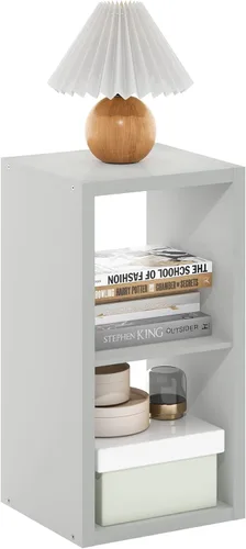 Miniatura 31 de Furinno Organizador de Almacenamiento en Cubos Decorativos con Respaldo Abierto, 4 Cubos, Gris Claro