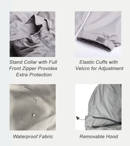 Miniatura 4 de Chaqueta impermeable rompevientos ligera para hombre con capucha extraíble