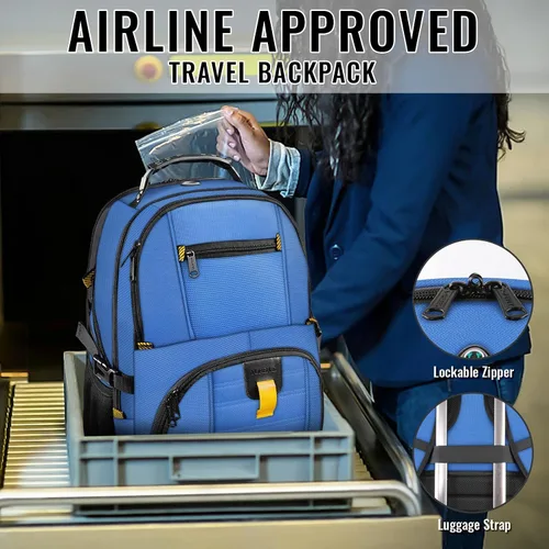Miniatura 5 de YOREPEK - Mochila de viaje extra grande de 50L, mochilas para portátil para hombres y mujeres, mochila de viaje resistente al agua, aprobada por