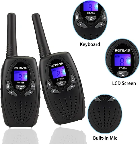 Miniatura 2 de Retevis Walkie Talkies RT628, Walkie Talkies de largo alcance para adultos, clip para cinturón, bloqueo de llave y voz de cristal, radios familiares