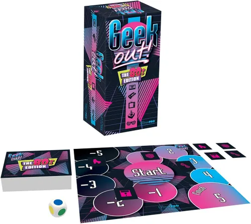 Geek Out! - Edición de los 80, juego de fiesta de cultura pop, divertido juego de bluffing para adultos, familiar, nostalgia clásica de los 80,
