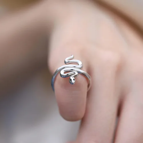 Miniatura 6 de Anillo de serpiente de plata de ley 925 para mujer, ya sean amantes de las serpientes o no, vale la pena tener joyas de moda personalizadas