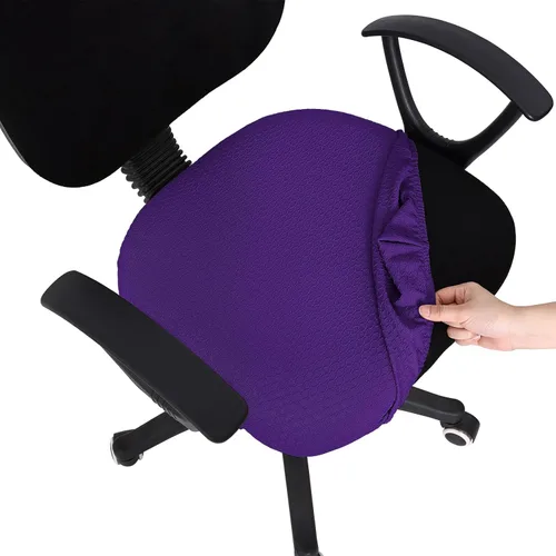 Miniatura 35 de Smiry - Fundas de asiento elásticas para silla de oficina con diseño jacquard, desmontables, lavables, antipolvo, protectores para cojines de silla