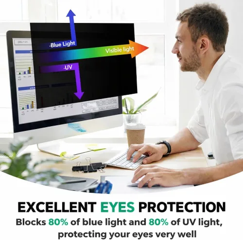 Miniatura 6 de Paquete de 2 pantallas de privacidad de computadora de 34 pulgadas para monitor de pantalla ancha de relación de aspecto 21:9, protección ocular