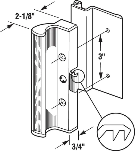 Miniatura 2 de Prime-Line C 1055 Aluminio, puerta de patio montada en superficie con abrazadera, para ventanas internacionales (paquete individual)