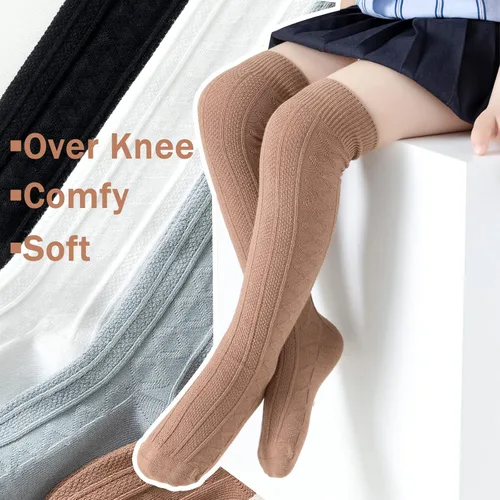 Miniatura 3 de Mini angel Calcetines hasta la rodilla para bebé, 35 pares, calcetines hasta la rodilla, calcetines de algodón sin costuras, calcetines de tubo