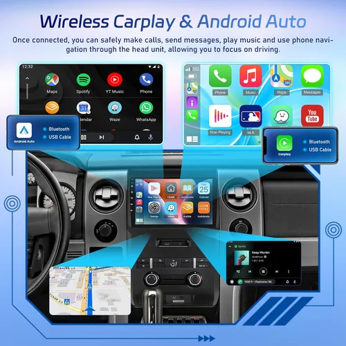Miniatura 4 de Qualcomm 8 Core 4+64G - Radio de coche para Ford F150 F 150 F-150 2009-2012 - Carplay inalámbrico y Android Auto - 9 pulgadas 1280 * 720 pantalla