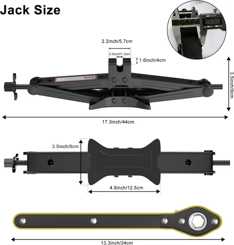 Miniatura 5 de IMAYCC Gato de elevación de tijera, kit compacto de gato de coche para automóvil, SUV, RV, MPV con diseño de trinquete inteligente, kit de cambio